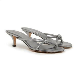 NWT Bottega Veneta Blink Mules Silver